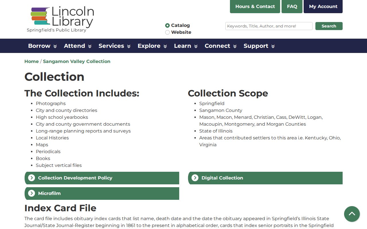 Lincoln Library Sangamon Valley Collection guide for Springfield house and family history
