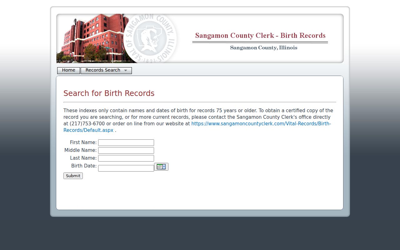 Springfield resident lookup birth index search